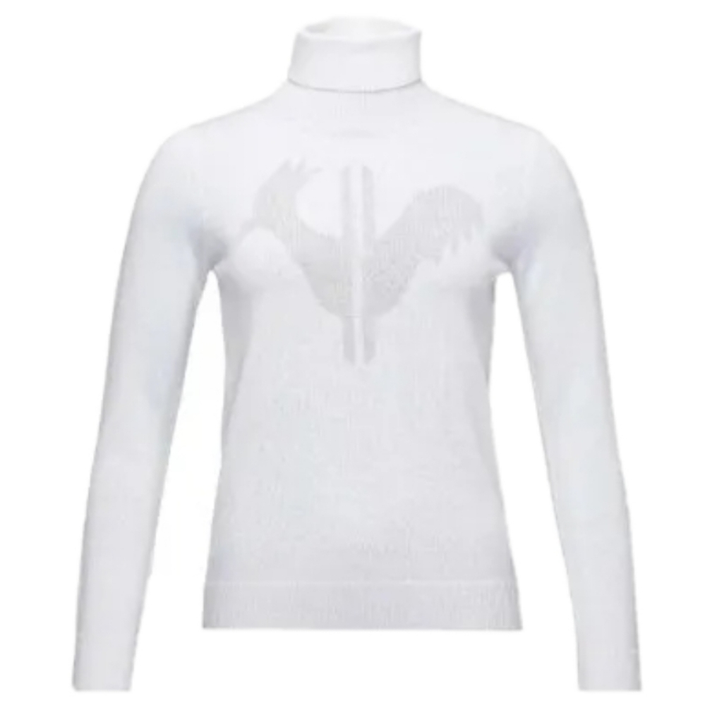 Rossignol Ski Classique Merino Wool Sweater Rooster Front Roll Neck Pullover